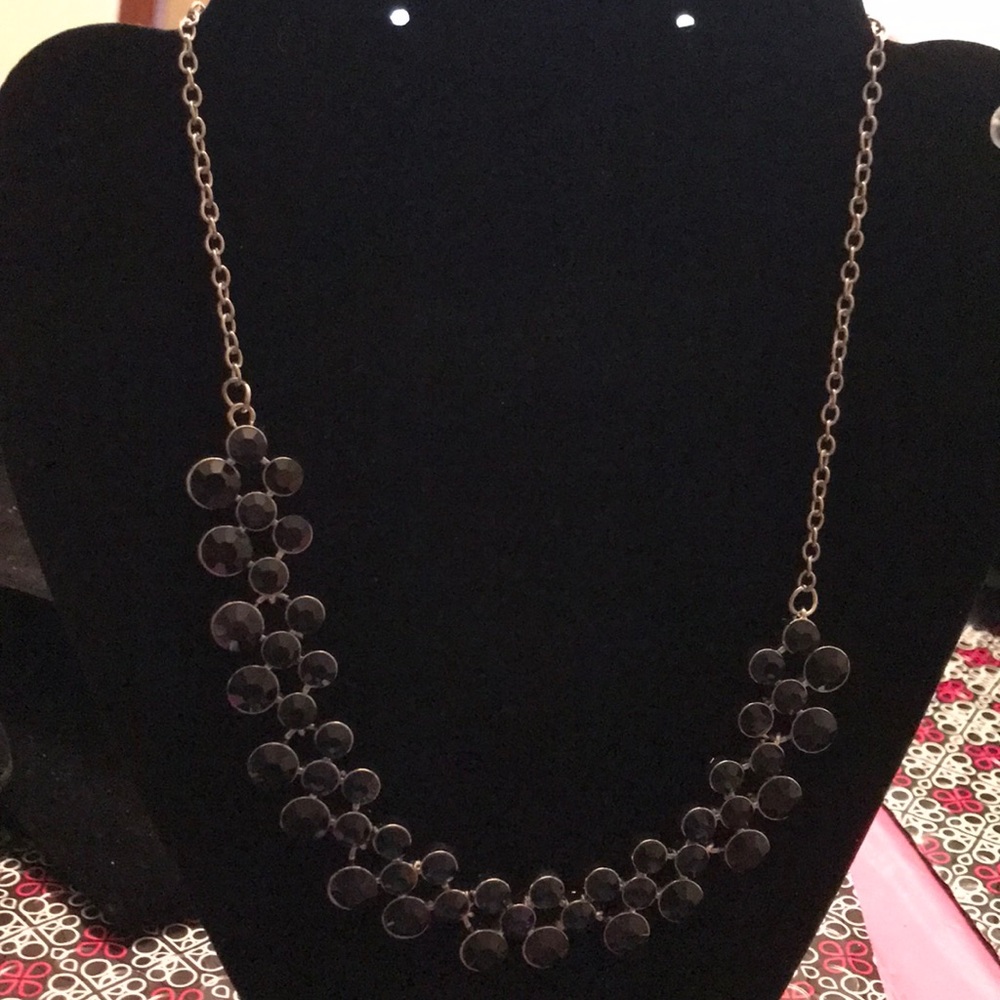 Ladies necklace navy blue